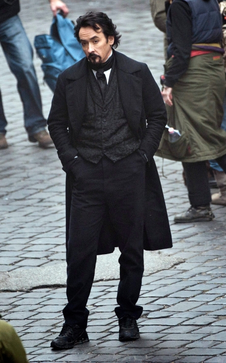 John Cusack as Edgar Allan Poe on the set picture